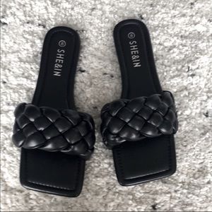 Never worn padded braided sandals